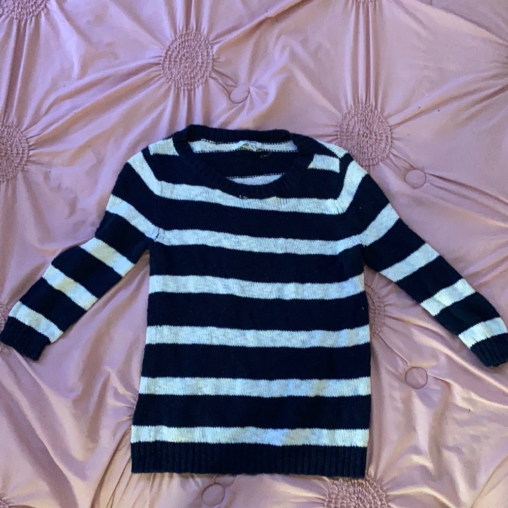 Blue and White Sweater